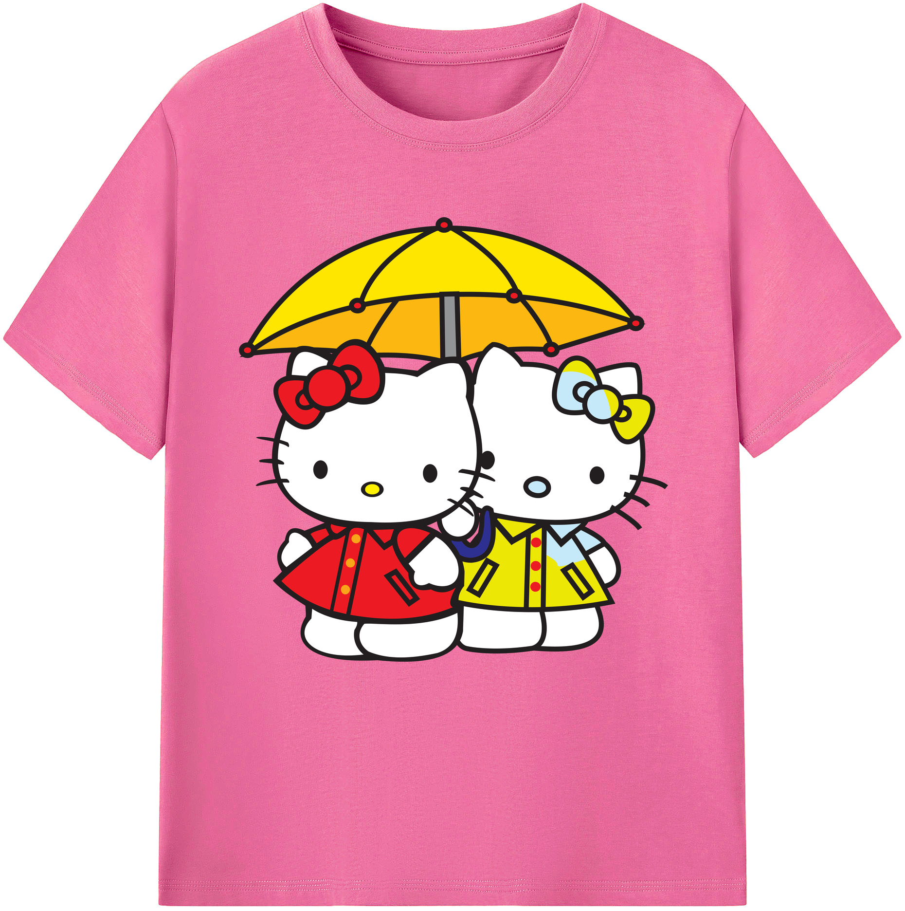 （画像用） Hello Kitty ハローキティ レディースカジュアルプリントTシャツ（綿100％）
